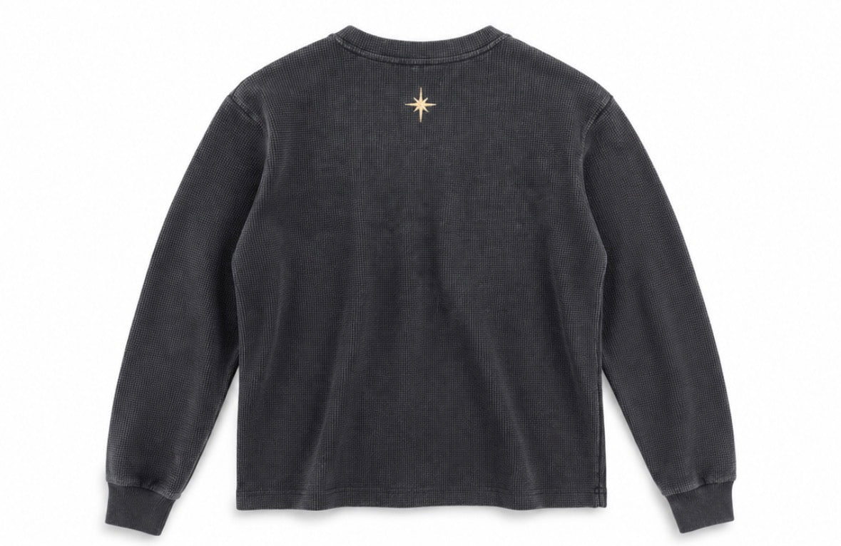 Waffle-Knit Henley