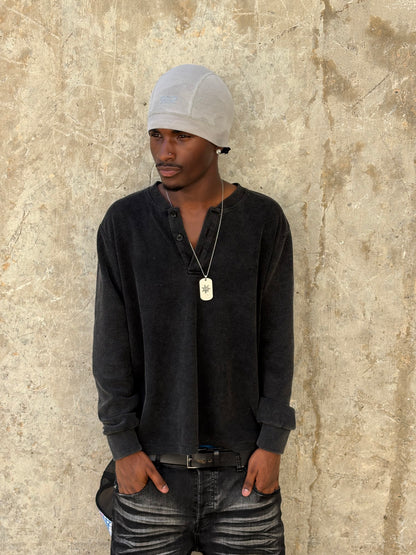 Waffle-Knit Henley