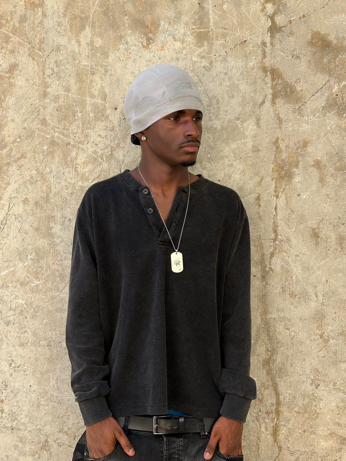 Waffle-Knit Henley