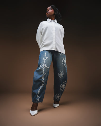"Hannah" Barrel Jeans