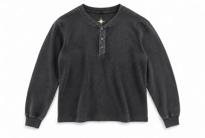 Waffle-Knit Henley