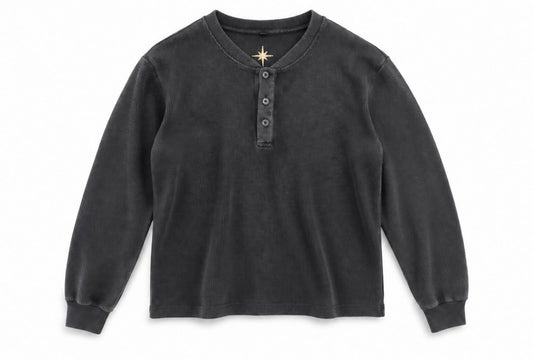 Waffle-Knit Henley