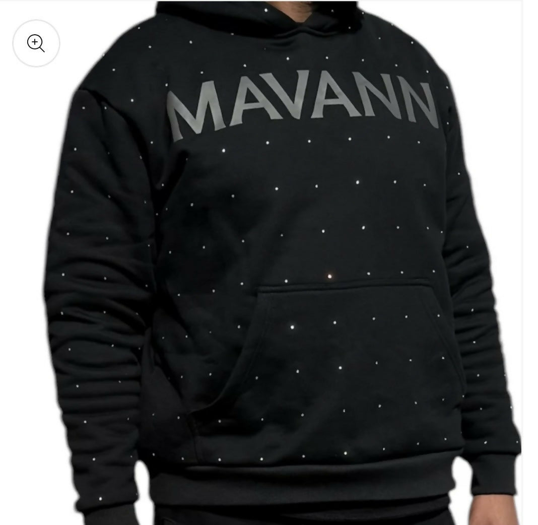 Encrusted Rhinestone Heavyweight Hoodie